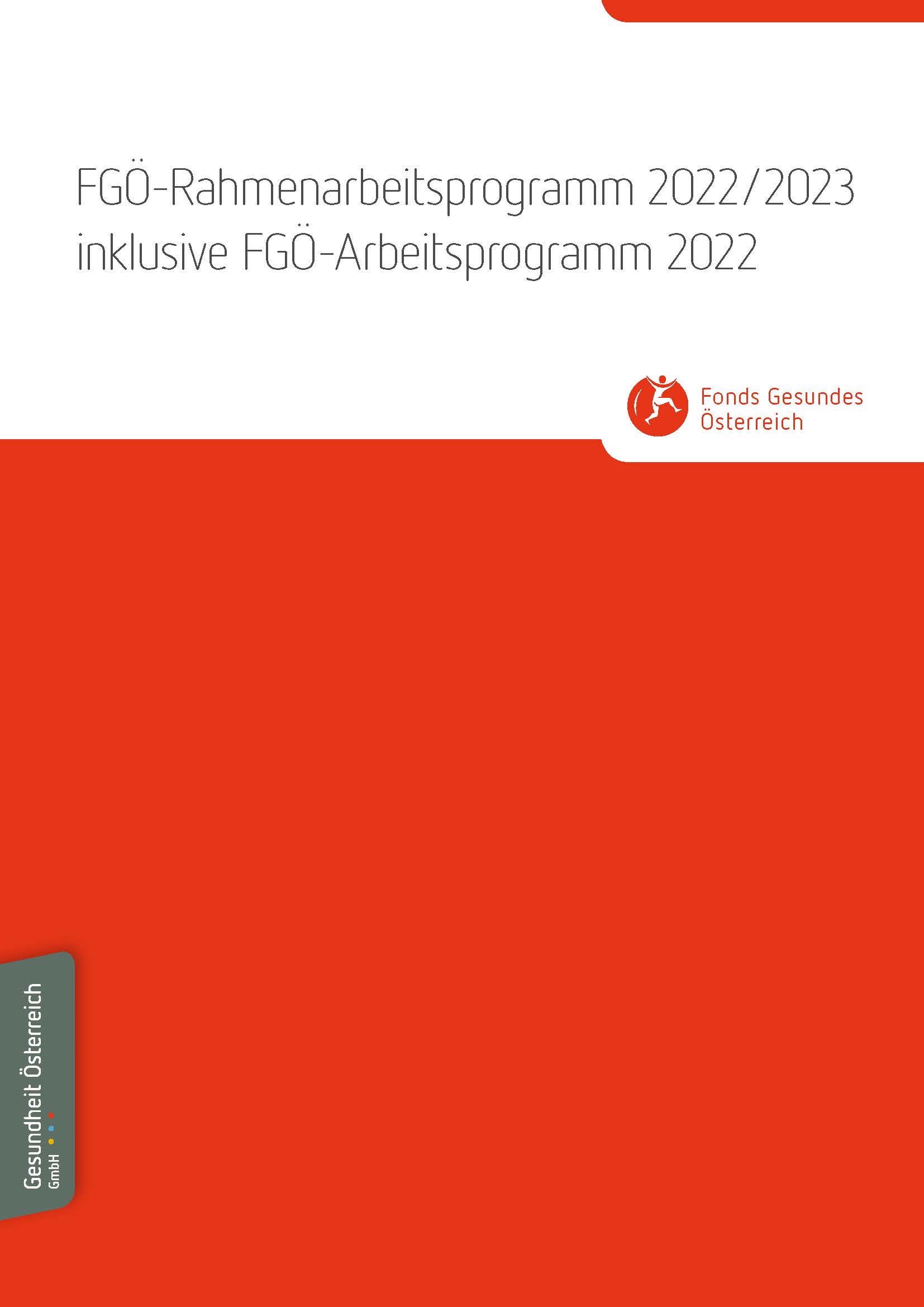Titelseite Rahmenarbeitsprogramm 2022-2023 und Arbeitsprogramm 2022