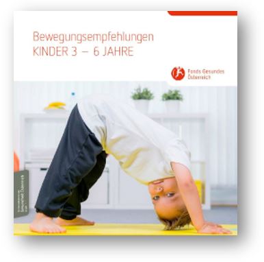  Titelblatt der Broschüre Bewegungsempfehlungen - Kinder 3 - 6 Jahre