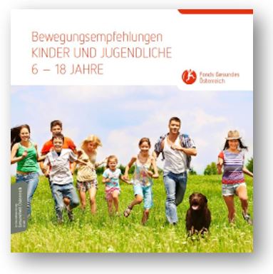 Titelblatt der Broschüre Bewegungsempfehlungen - Kinder und Jugendliche, 6 - 18 Jahre